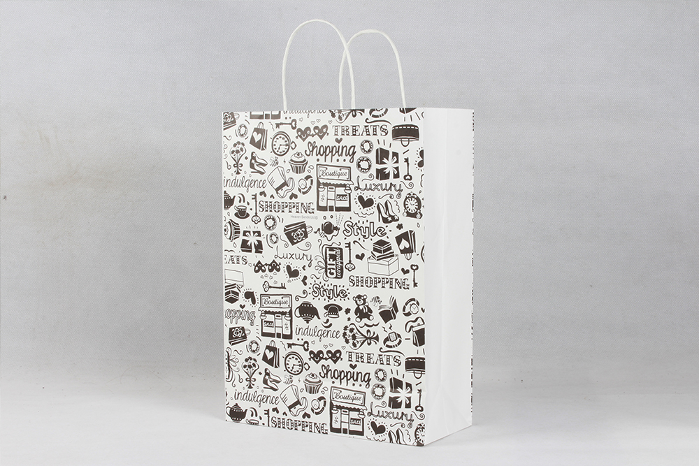 黑色卡通個(gè)性服裝牛皮紙袋定制