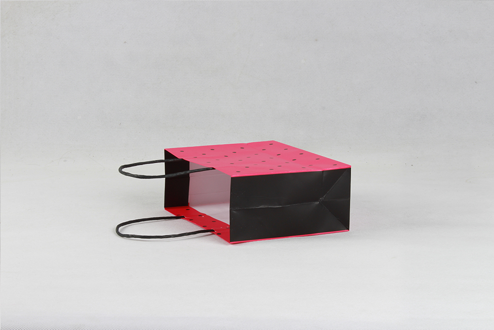 時(shí)尚紅底黑點(diǎn)禮品銅版紙袋 時(shí)尚紅底黑點(diǎn)禮品銅版紙袋