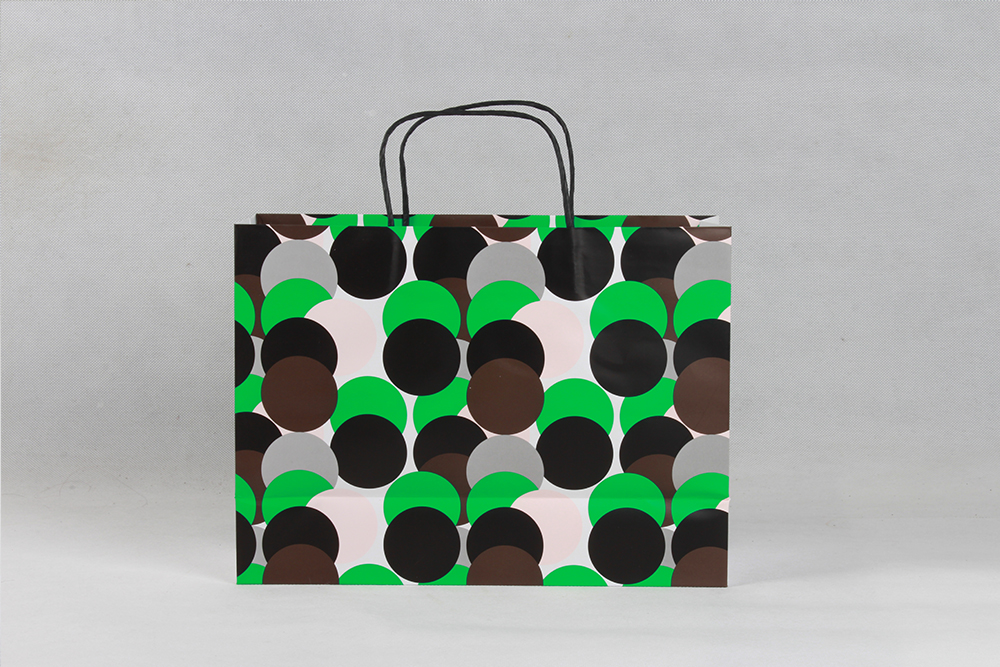綠色圓圈創(chuàng)意型銅版紙袋 綠色圓圈創(chuàng)意型銅版紙袋