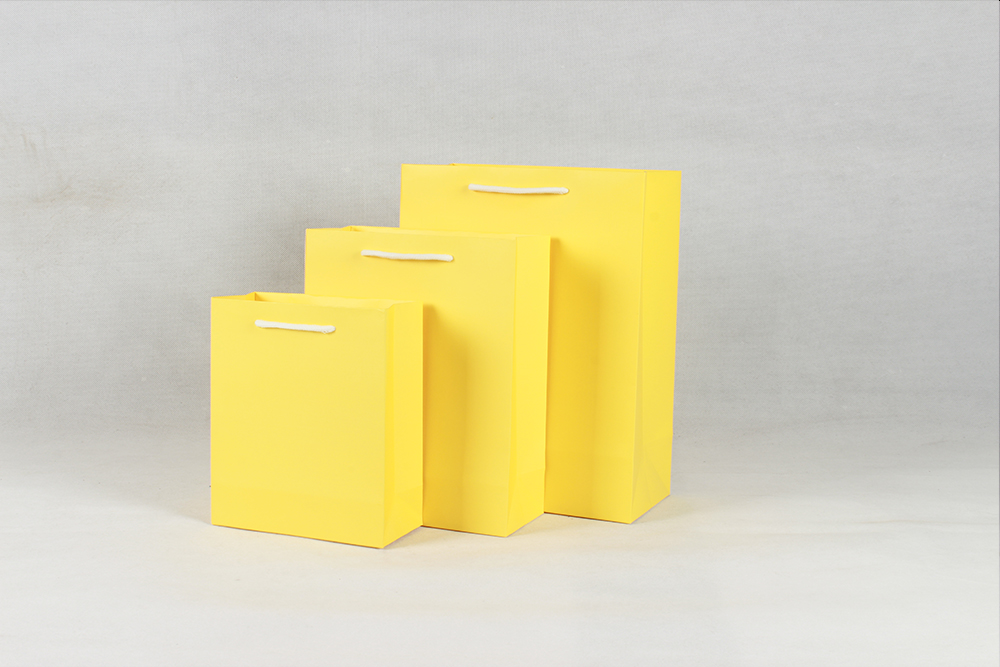 時尚橫版白卡黃色禮品紙袋 時尚橫版白卡黃色禮品紙袋